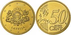 World Coins - Latvia, 50 Centimes, 2014, Nordic gold,