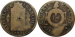World Coins - France, Sol aux Balances, 1793 - AN II, Strasbourg, Copper, , Gadoury:19