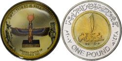 World Coins - Egypt, Token, Trésors d'Egypte, Isis, 2007/AH1428, Copper-nickel, Colorized