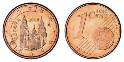 World Coins - Spain, Euro Cent, 2008, Madrid, , Copper Plated Steel, KM:1040