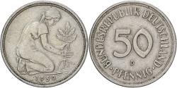 World Coins - Federal Republic of Germany, 50 Pfennig, 1950, Munich, Copper-nickel,