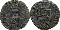 World Coins - Coin, Spanish Netherlands, Philippe IV, Liard, Oord, 1658, Tournai,