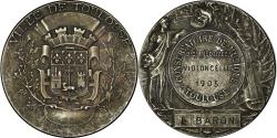 World Coins - France, Medal, Conservatoire de Musique, Violoncelle, Toulouse, 1905,