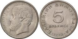 World Coins - Greece, 5 Drachmes, 1982, Copper-nickel, , KM:131