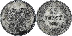 World Coins - Coin, Finland, 25 Penniä, 1917, Helsinki, , Silver, KM:19