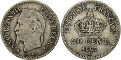 World Coins - France, Napoleon III, 20 Centimes, 1867, Paris, Silver, , Gadoury:309