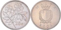 World Coins - Coin, Malta, 25 Cents, 2001, Franklin Mint, , Copper-nickel, KM:97