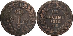 World Coins - Coin, France, Louis XVIII, Decime, 1815, Strasbourg, , Bronze, KM:701