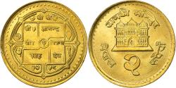 World Coins - Nepal, SHAH DYNASTY, Birendra Bir Bikram, 2 Rupees, Brass, , KM:1116