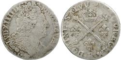 World Coins - France, Louis XIV, 20 Sols aux insignes, 1707-1708, Rouen, Silver,