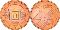 World Coins - Malta, 2 Euro Cent, Mnajdra Temple Altar, 2008, , Copper Plated Steel
