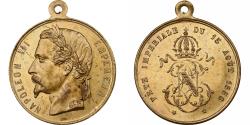 World Coins - France, Medal, Napoléon III, Fêtes Impériales, 1856, Brass,