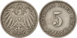 World Coins - Coin, GERMANY - EMPIRE, Wilhelm II, 5 Pfennig, 1906, , Copper-nickel