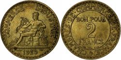 World Coins - France, 2 Francs, Chambre de commerce, 1923, Paris, Cupro-Aluminium,