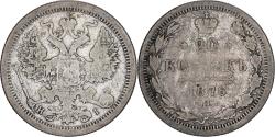 World Coins - Russia, Nicholas II, 20 Kopeks, 1876, Saint Petersburg, Silver,