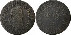 World Coins - France, Louis XIII, Double Tournois, 1630, Paris, Copper, , Gadoury:9a