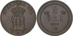 World Coins - Sweden, Oscar II, 2 Öre, 1907, Bronze, , KM:769