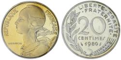 World Coins - France, 20 Centimes, Marianne, 1975, MDP, Piéfort, Copper-nickel Aluminium