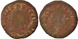 World Coins - Coin, France, Henri III, Double Tournois, 1587, Troyes, , Copper
