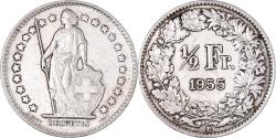 World Coins - Coin, Switzerland, 1/2 Franc, 1955, Bern, , Silver, KM:23