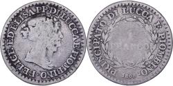 World Coins - Principality of Lucca and Piombino, Felix and Elisa, 1 Franco, 1808, Silver
