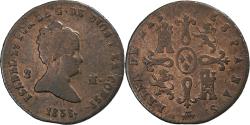 World Coins - Spain, Isabel II, 2 Maravedis, 1838, Segovia, Copper,