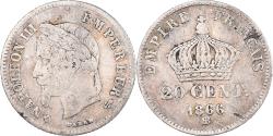 World Coins - Coin, France, Napoleon III, 20 Centimes, 1866, Strasbourg, , Silver