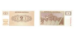 World Coins - Banknote, Slovenia, 2 (Tolarjev), KM:2a, AU(55-58)