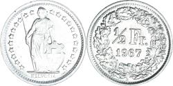 World Coins - Coin, Switzerland, 1/2 Franc, 1967, Bern, , Silver, KM:23