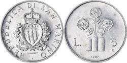 World Coins - Coin, San Marino, 5 Lire, 1987, Rome, , Aluminum, KM:203