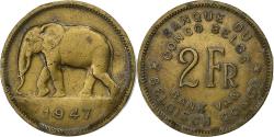 World Coins - Belgian Congo, Régence Prince Charles, 2 Francs, 1947, Brass, , KM:28