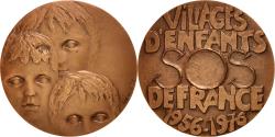 World Coins - France, Medal, Villages d'enfants de France 1956-1976, Politics, Society, War