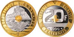 World Coins - Coin, France, Mont Saint Michel, 20 Francs, 1999, Paris, Proof,