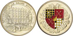 World Coins - France, Medal, Grand Hôtel de Vittel, Gilt steel, Colourized,