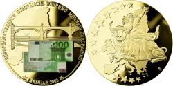 World Coins - France, Medal, Monnaie Européenne, Billet de 100 Euro, , Copper Gilt