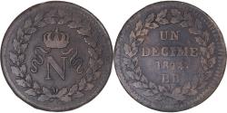 World Coins - Coin, France, Napoleon I, Decime, 1814, Strasbourg, , Bronze, KM:700