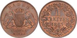 World Coins - Grand Duchy of Baden, Friedrich I, 1 Kreuzer, 1865, Karlsruhe, Copper,