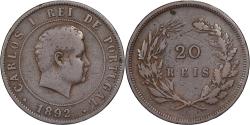 World Coins - Portugal, Carlos I, 20 Reis, 1892, Lisbon, Bronze, , KM:533