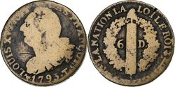 World Coins - France, Louis XVI, 6 Deniers, 1793 / AN 5, Nantes, Copper, , Gadoury:8
