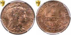 World Coins - France, 1 Centime, Daniel-Dupuis, 1904, Paris, Bronze, PCGS, , Gadoury:90