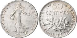 World Coins - France, 50 Centimes, Semeuse, 1910, Paris, Silver, , Gadoury:420, Le