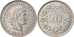 World Coins - Coin, Switzerland, 20 Rappen, 1955, Bern, , Copper-nickel, KM:29a
