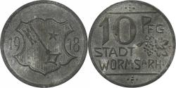 World Coins - Germany, Stadt Worms, 10 Pfennig, 1918, , Zinc