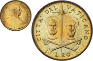 World Coins - Coin, VATICAN CITY, Paul VI, 20 Lire, 1967, , Aluminum-Bronze, KM:96