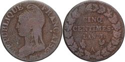 World Coins - Coin, France, Dupré, 5 Centimes, AN 7/5, Paris, , Copper, Gadoury:126