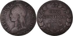 World Coins - Coin, France, Dupré, 5 Centimes, AN 7, Paris, , Bronze, KM:642.1