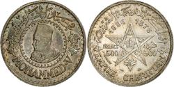 World Coins - Morocco, Mohammed V, 500 Francs, 1956, Paris, Silver, , KM:54