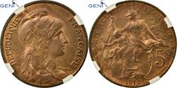 World Coins - Coin, France, Dupuis, 5 Centimes, 1910, Paris, GENI, MS63BR, Bronze, KM:842