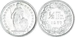 World Coins - Coin, Switzerland, 1/2 Franc, 1957, Bern, , Silver, KM:23