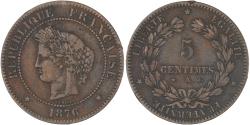 World Coins - Coin, France, Cérès, 5 Centimes, 1876, Paris, , Bronze, KM:821.1